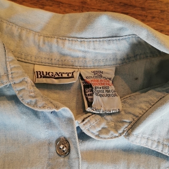Vintage 80s 1980s Bugatti Embroidered Shirt M - Picture 5 of 5